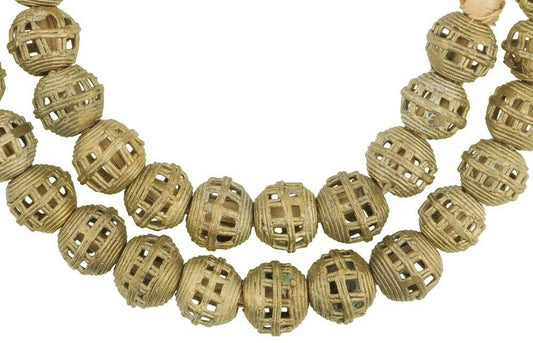 New Round Ashanti Brass Beads - Expertly Handcrafted In Ghana - alternate view