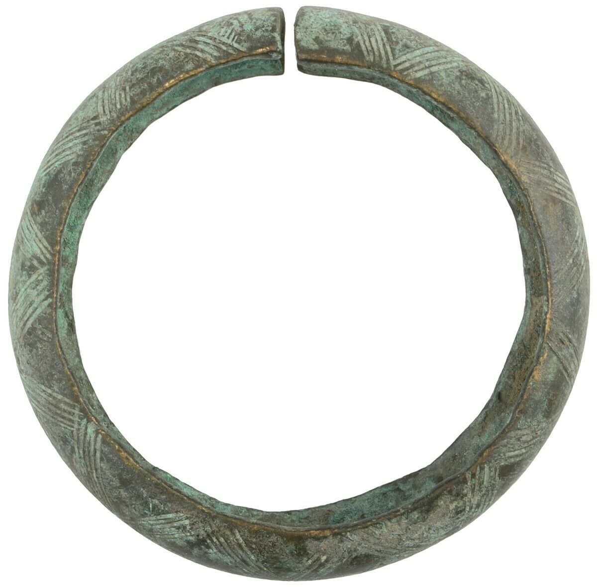 Antique Brass Bracelet Currency African Ghana / Fulani West Africa - zoomed-in detail