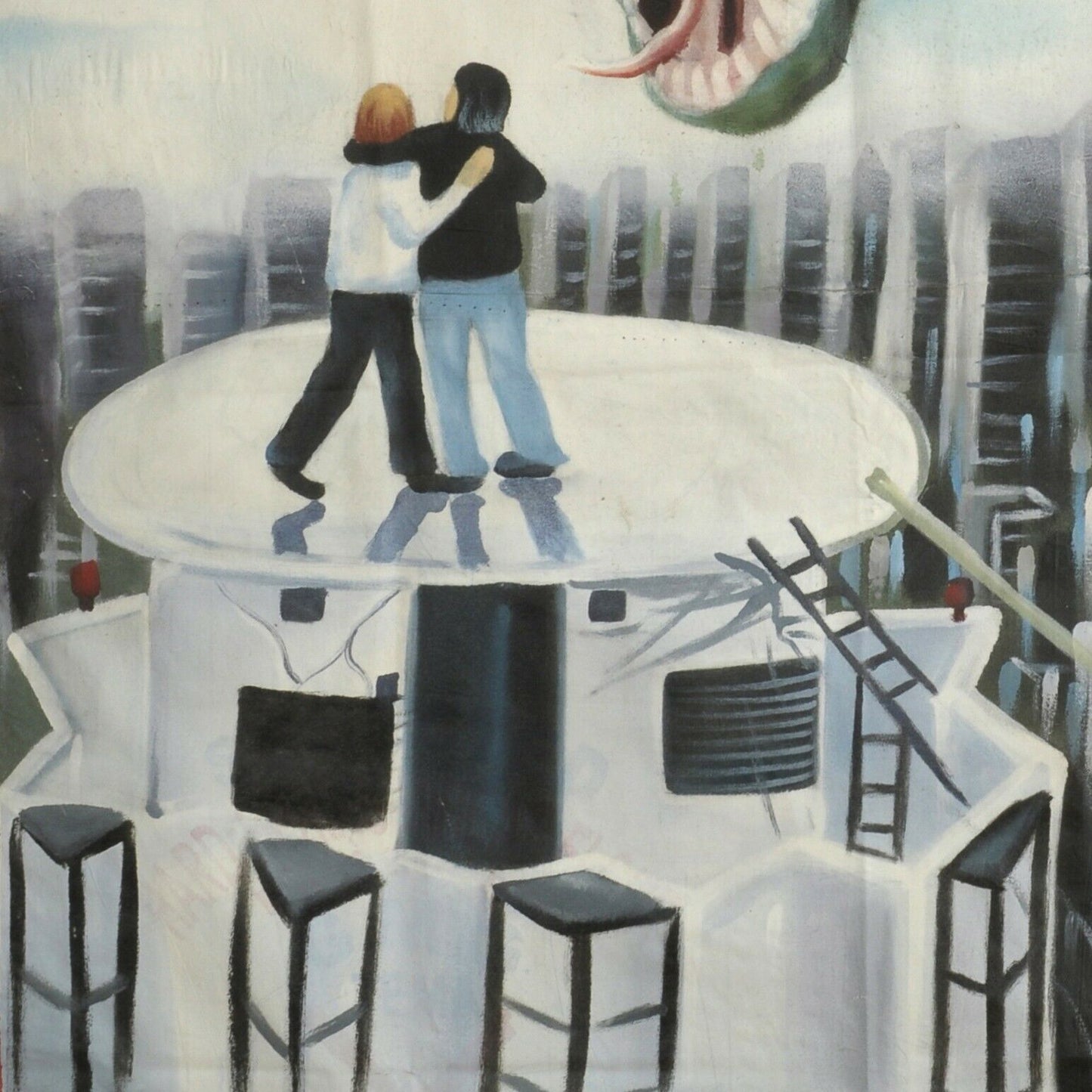 Ghana Movie Poster African Cinema Folk Wall Art Hand Painted D. War - zoomed-in detail