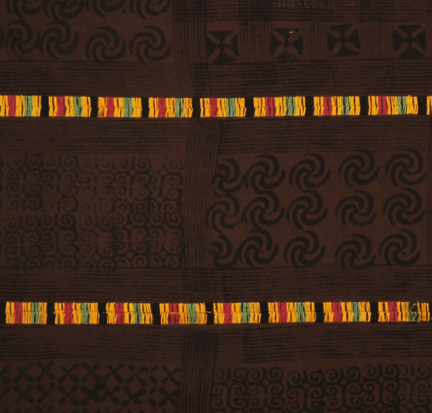 Adinkra Ashanti Cloth Decoration African Ghana Fabric Hand Stamped West Africa - alternate view