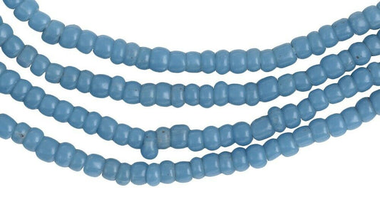 Vintage Blue Old Venetian Seed Beads Strand • Tiny 2–3 mm Trade Beads