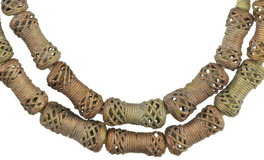 Handmade Ashanti Brass Bead Strand From Ghana, 20.5" - Tribalgh - alternate view