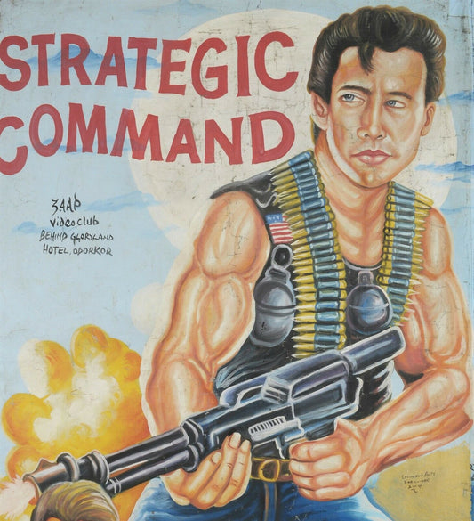 Authentic Hand-Painted "Strategic Command" Ghana Movie Poster - alternate view