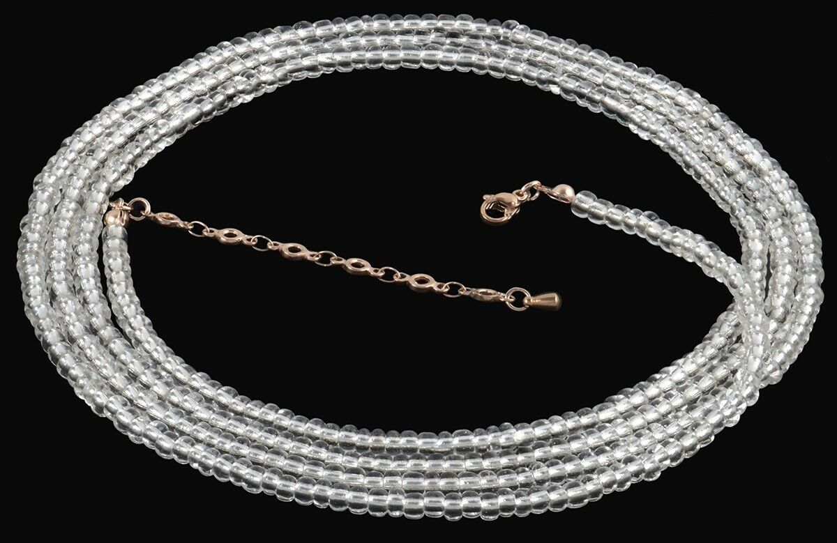 Extension Chain Clear Handmade Waist Beads – African Beaded Body Jewelry