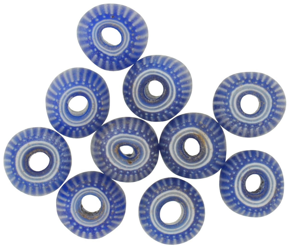 Blue 6-Layer Gooseberry Venetian Chevron Beads 7Mm - Antique - alternate view