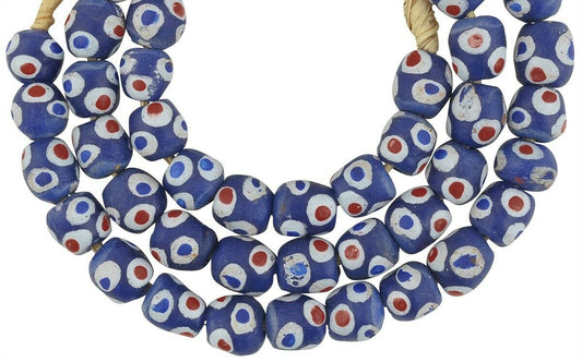 Unique Fancy Krobo African Trade Beads - Recycled Glass 11Mm - alternate view