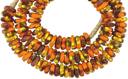 Handmade African Trade Beads - Recycled Fused Ghana Glass - alternate view