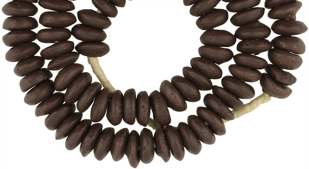 Authentic Krobo Recycled Glass Beads - 13-14Mm African Trade Beads - close-up