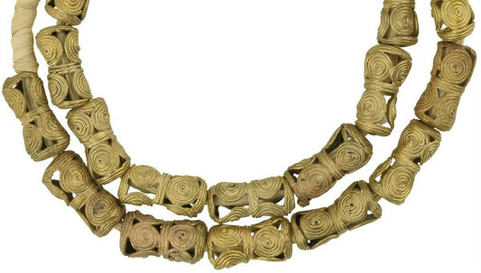 Handcrafted Ghana Brass Beads Strand 20" - Tribalgh - alternate view
