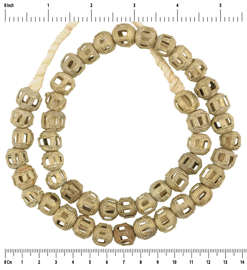 New Ashanti Round Brass Beads - Crafted With Ancient Techniques - close-up