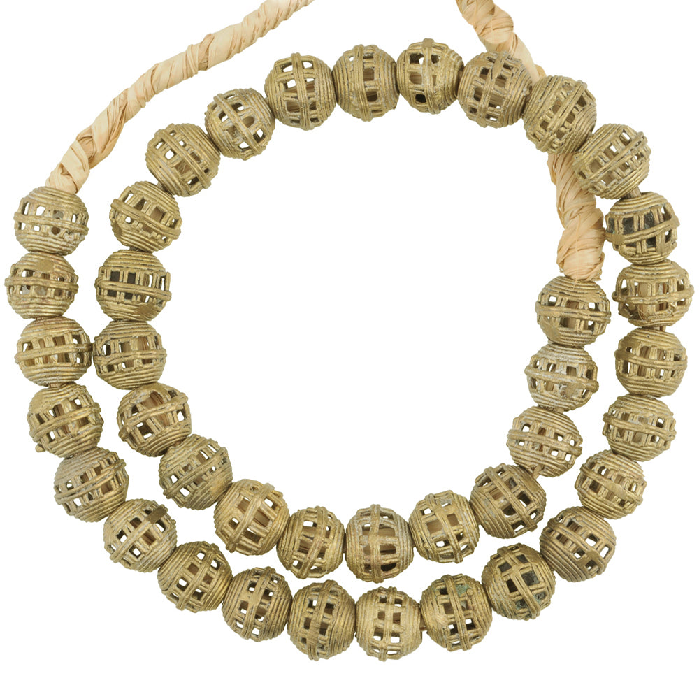 New Round Ashanti Brass Beads - Expertly Handcrafted In Ghana