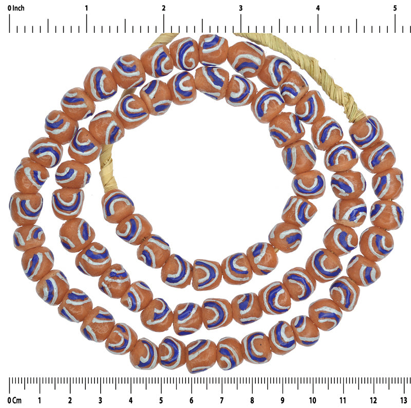 Vibrant African Trade Powder Glass Beads - Handcrafted In Ghana - close-up