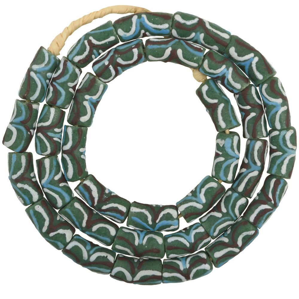 Exquisite Powder Glass African Trade Beads - Ghana Krobo 9Mm