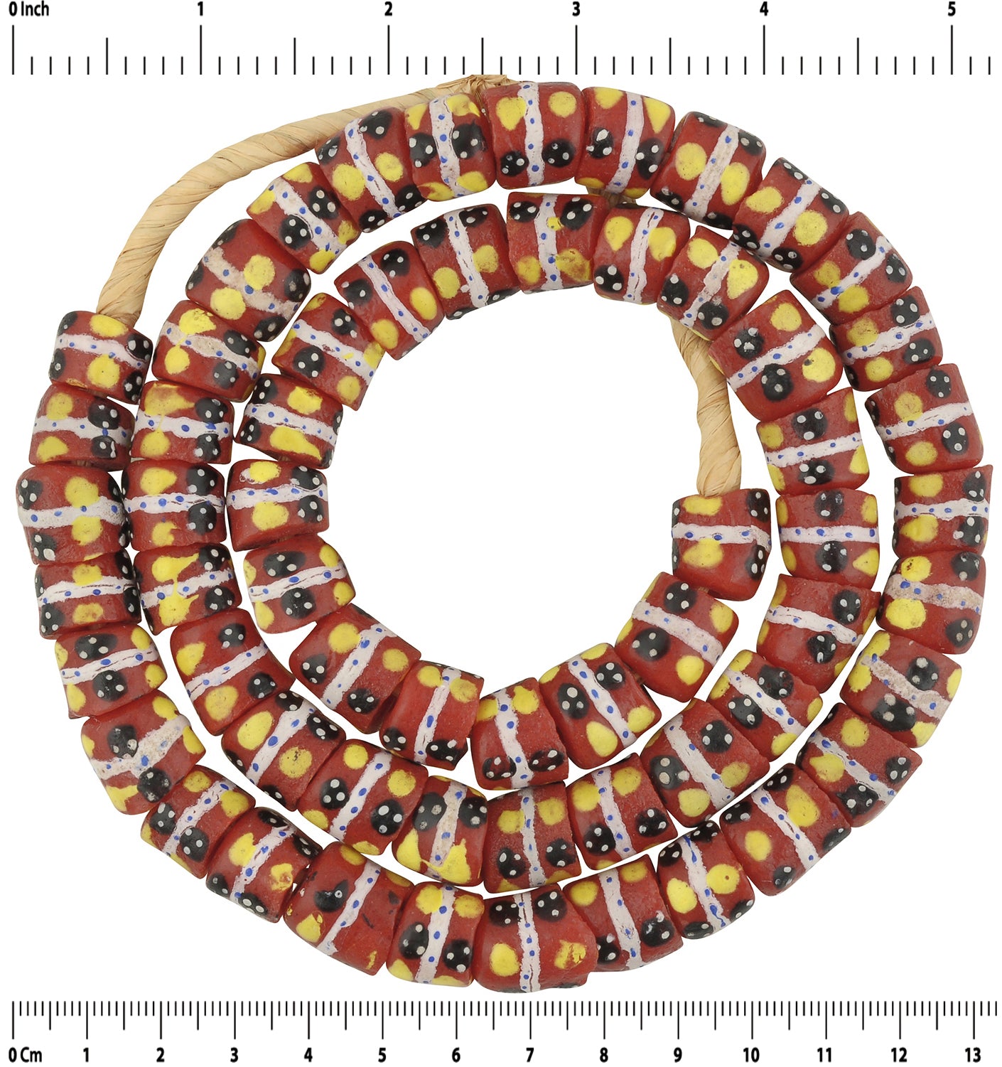 African Trade Beads: New Fancy Powder Glass Beads From Ghana - zoomed-in detail