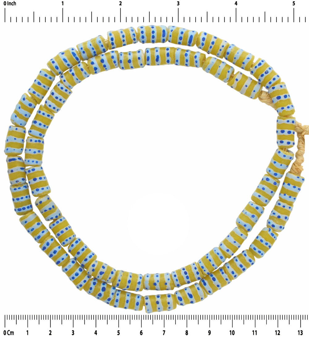 Authentic Ghana Fancy Powder Glass Beads - African Trade Beads - surface close-up