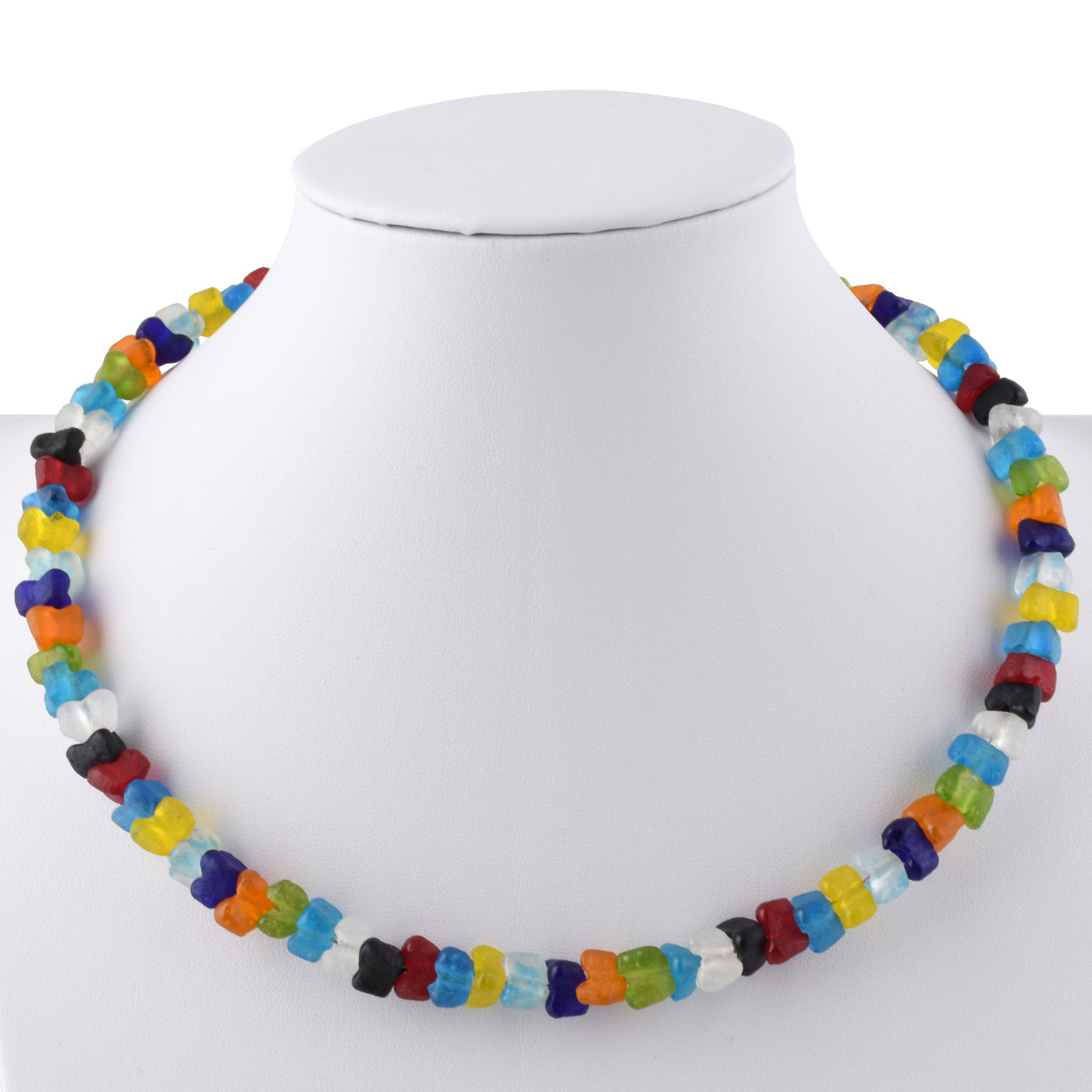 Rainbow Glass Beaded Choker – Handmade African Trade Jewelry