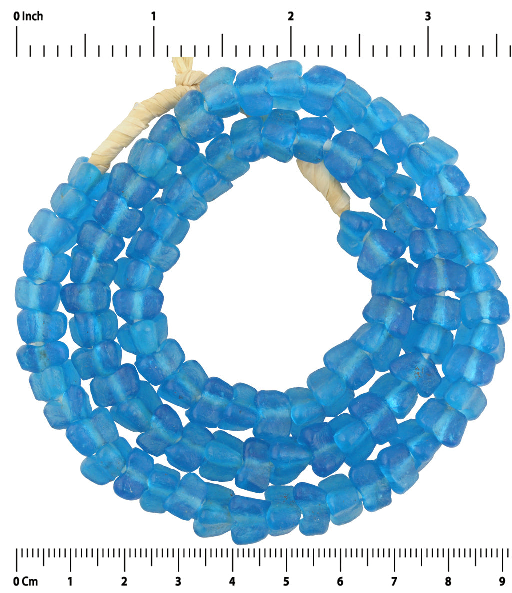 Translucent African Trade Beads - 9Mm Krobo Glass Beads - zoomed-in detail