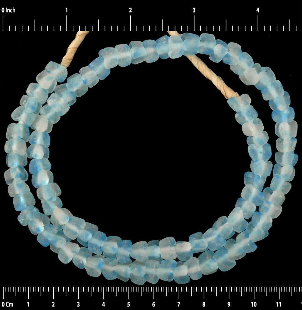 Translucent Krobo Glass Beads - 9Mm, Handmade In Ghana - zoomed-in detail