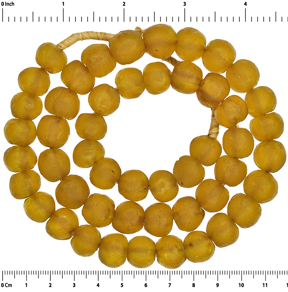 Translucent African Trade Beads - Recycled Krobo Glass, Ghana - close-up