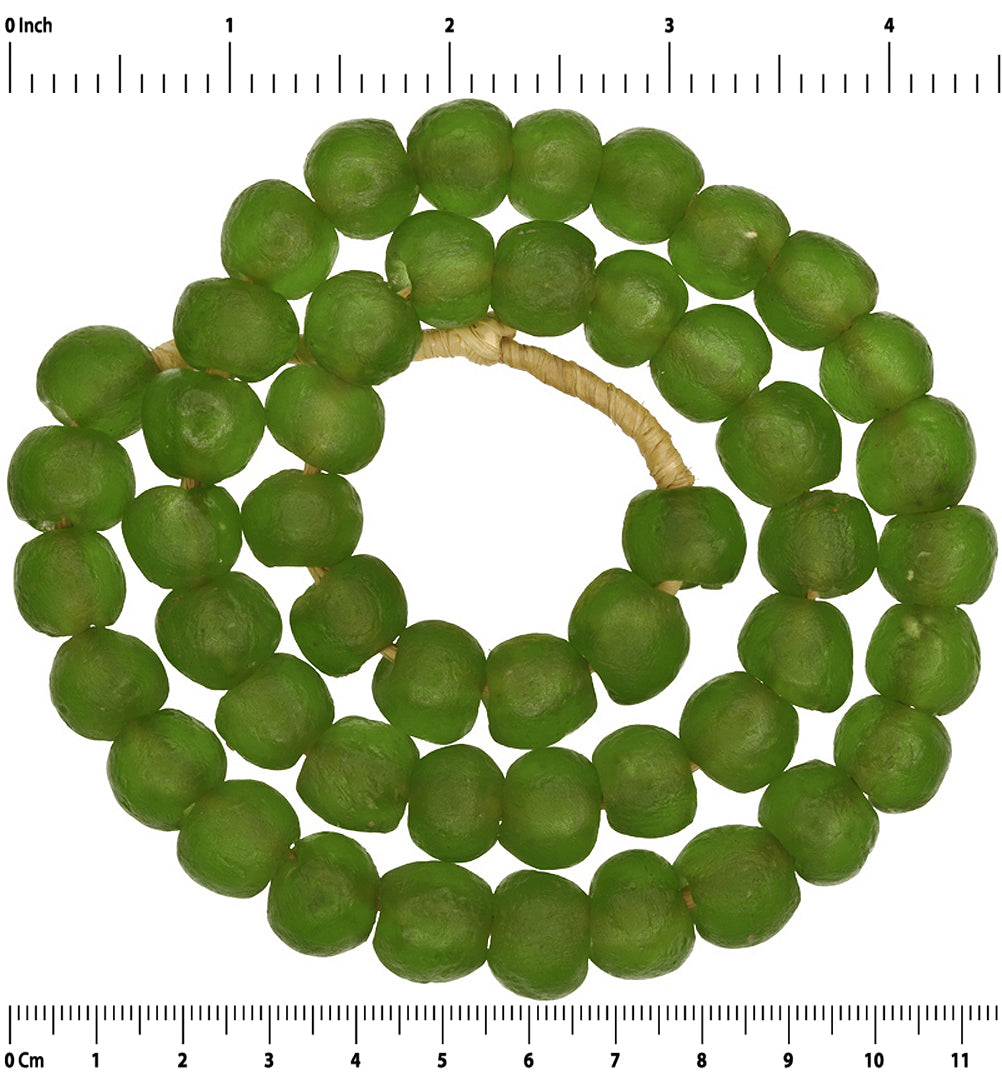 Authentic Translucent Krobo Glass Beads - 13Mm Ghana Trade Beads - close-up