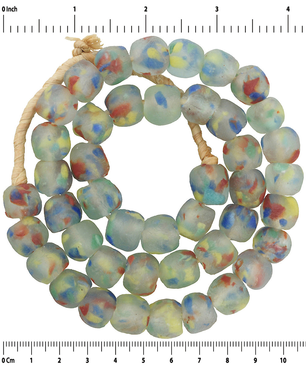 Translucent Krobo Glass Beads: Recycled Ghanaian Artistry - close-up