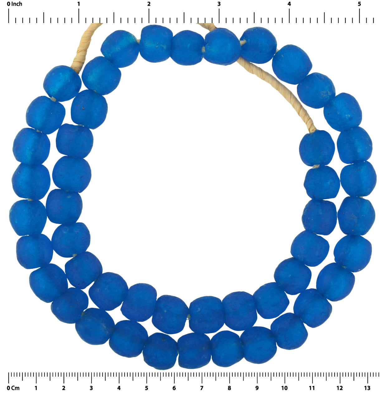 Beautiful Translucent African Trade Bottle Glass Beads 12-13Mm - close-up