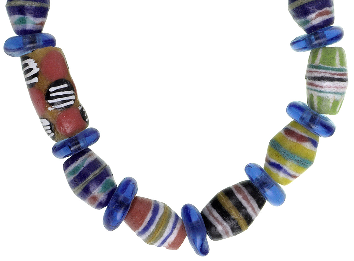 Handmade African Beaded Bracelet - Glass Beads From Ghana - close-up
