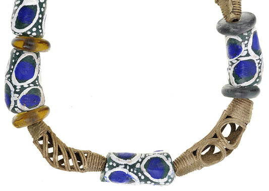 Handmade Beaded Bracelet - Brass & Glass Beads From Ghana - product focus