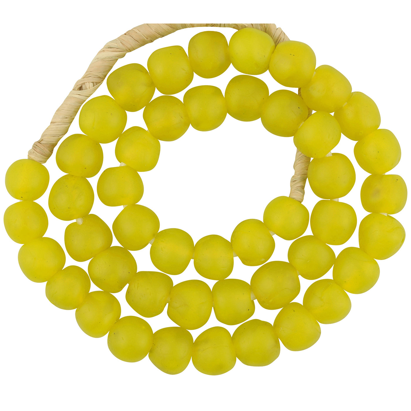Handmade Ghana Krobo Glass Beads - Recycled African Trade Beads - zoomed-in detail