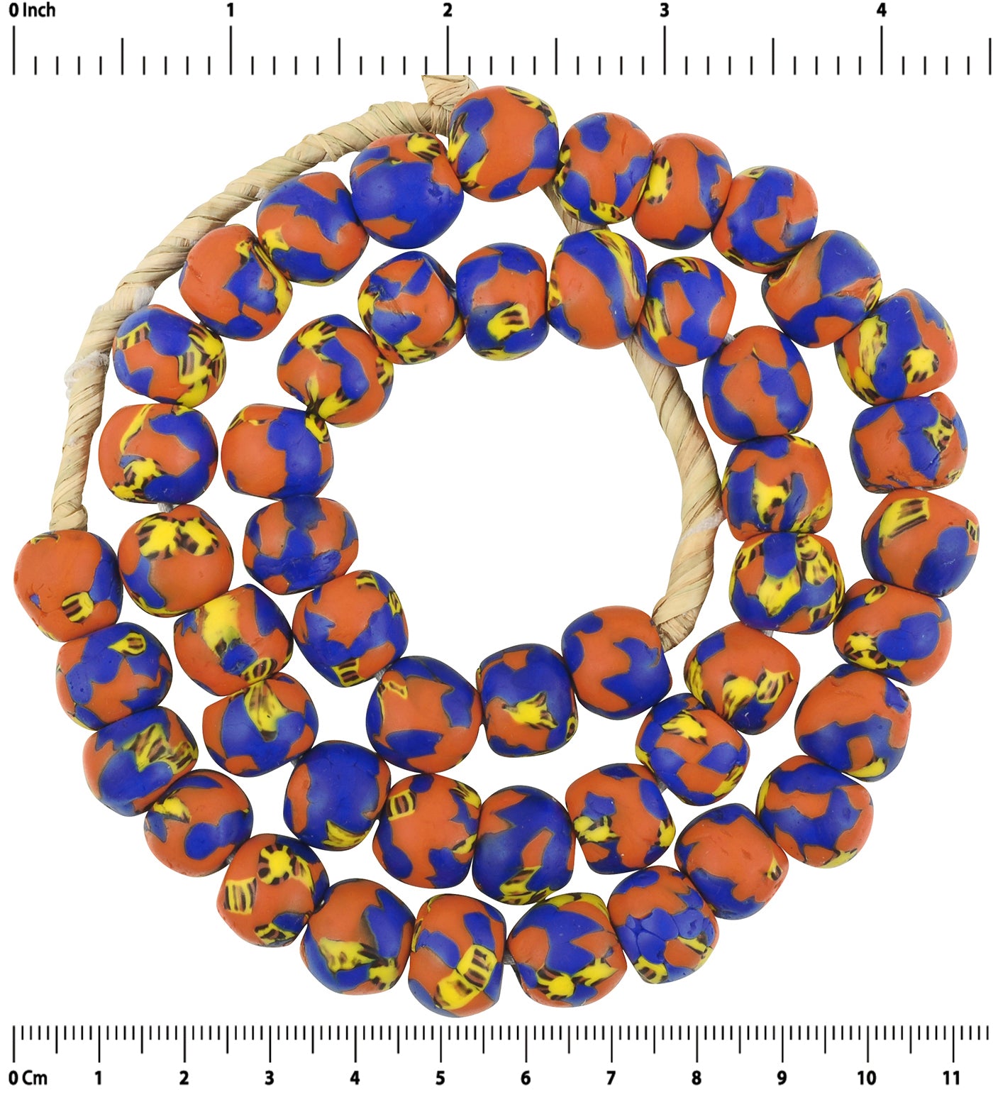Vibrant African Trade Beads - Recycled Ghana Glass Beads - zoomed-in detail