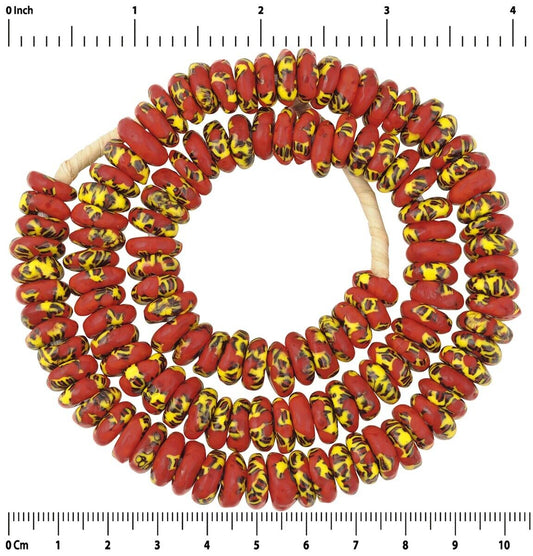 Authentic African Trade Beads - 11Mm Fused Recycled Glass Disks - alternate view
