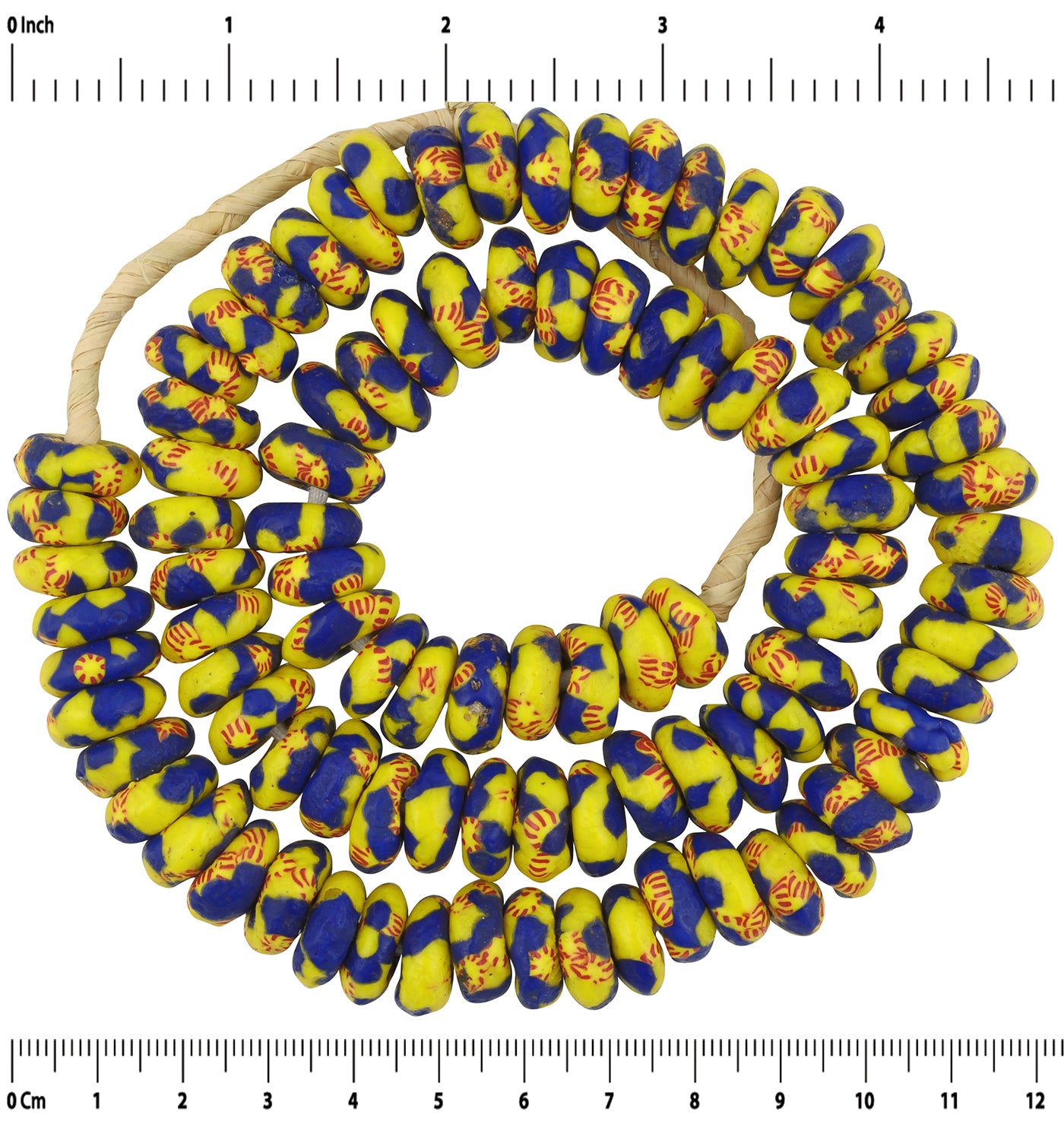 Large African Trade Beads: Recycled Glass From Ghana - zoomed-in detail