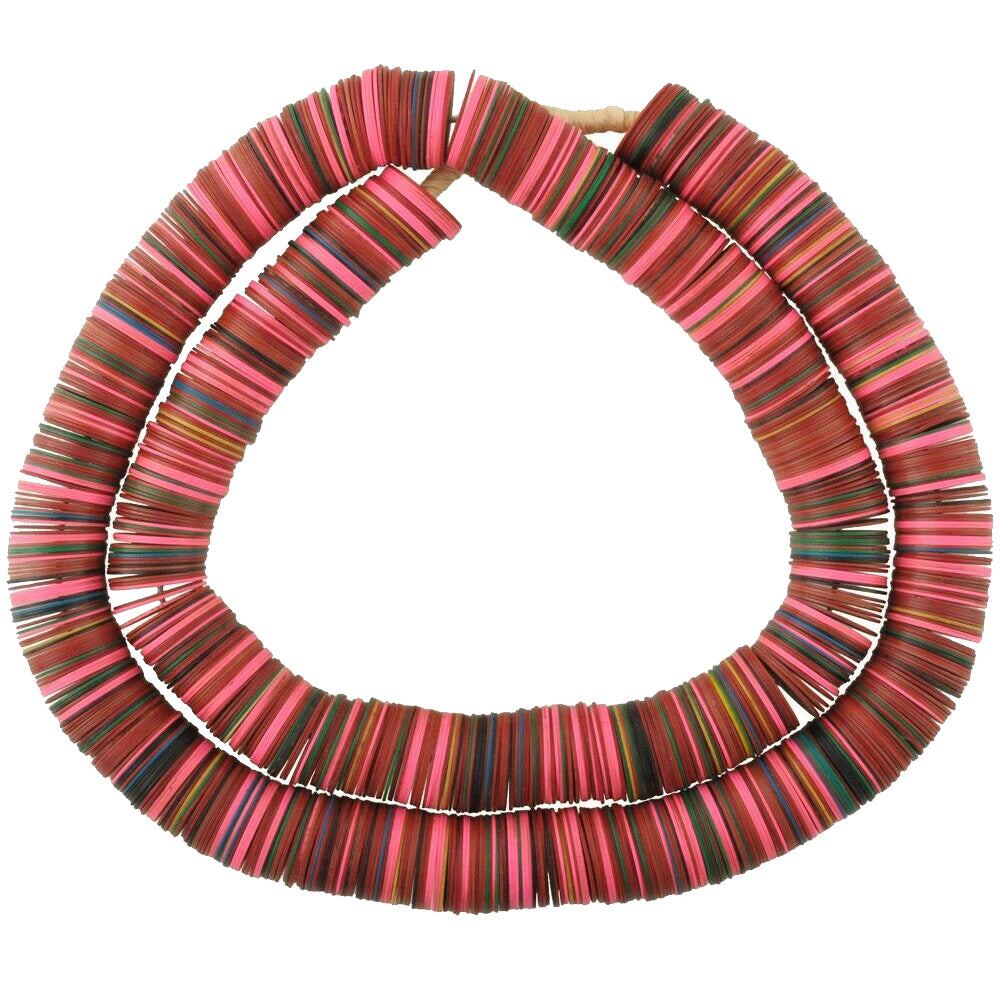 Old Bohemian Czech Vulcanic Disk African Trade Beads 15Mm