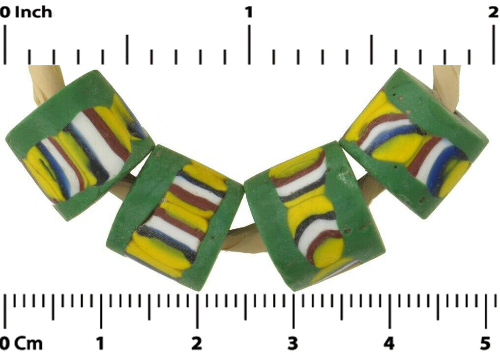 Antique Venetian Millefiori Mosaic Beads - African Trade Beads - alternate view