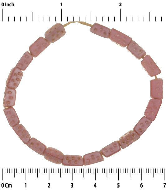 Twenty Old "Dice" Czech Bohemian Glass Trade Beads - 9X5Mm - alternate view