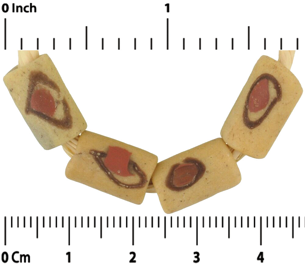 Antique African Trade Beads Old Akoso Powder Glass Krobo Ghana Authentic Tribal - alternate view