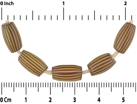 Rare African Trade Beads Antique 4 Layers Brick Chevron Old Venetian Drawn Glass - alternate view