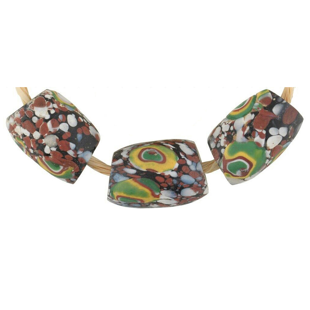 Old African Trade Beads: Large Venetian Mosaic Millefiori Beads