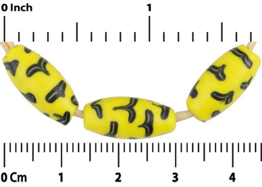 Antique Venetian Fancy Lampwork Glass Trade Beads 15X7Mm - alternate view