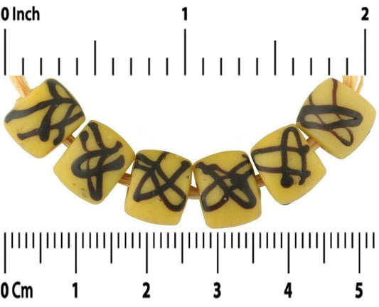 Rare Antique "Akoso" Venetian Lampwork Beads, 6 Pieces - alternate view