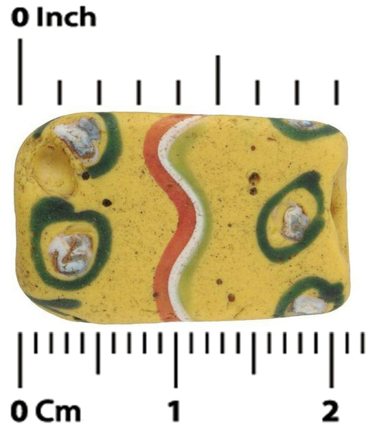 Antique Tabular "Eye" Venetian Lampwork Glass Trade Bead - African Trade - alternate view