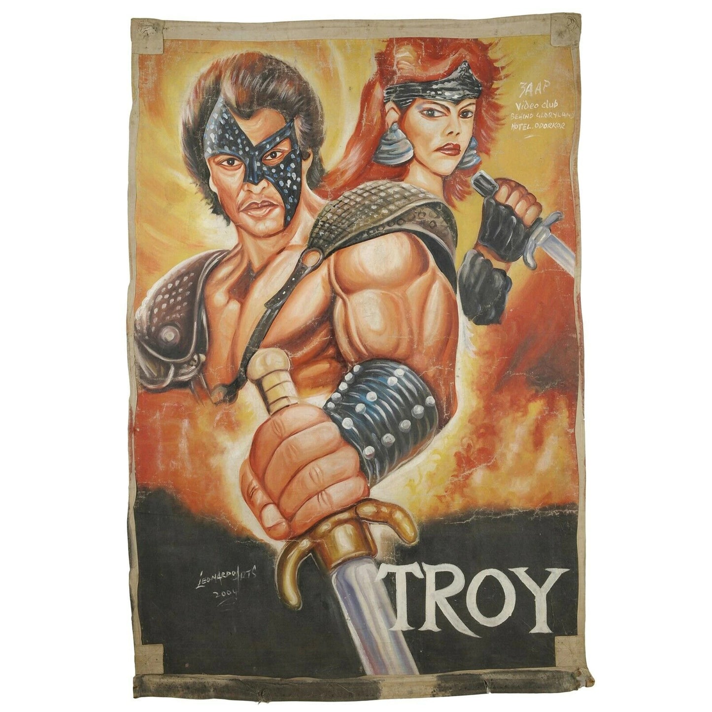 Troy Movie Poster : Authentic Hand-Painted In Ghana By Leonardo