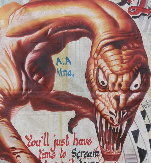 The Winged Serpent 2 - Hand-Painted Action/Horror Poster From Ghana - alternate view
