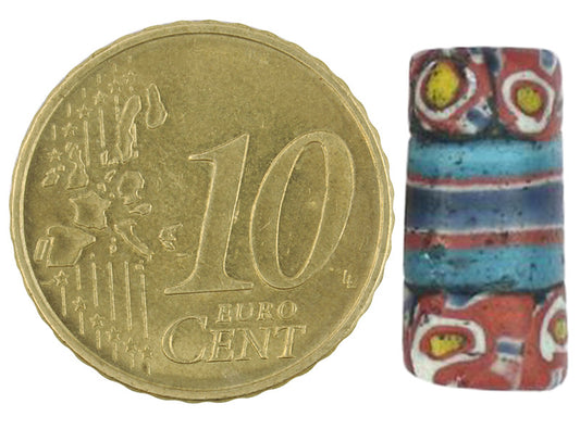 Rare Blue Banded Fustat Mosaic Glass Trade Bead - 12Th Century - alternate view