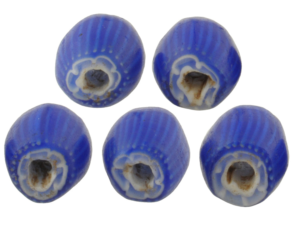 Floral Onion Skin Chevron Beads | 5 Layer Antique Venetian Set - close-up