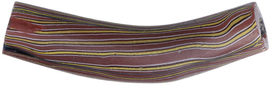 Rare Large Elbow Cased Cane Venetian Glass Trade Bead, 55X12Mm - alternate view