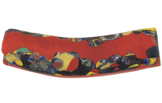 Rare Antique Large Venetian Elbow Millefiori Mosaic Glass Trade Bead - alternate view