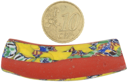 Antique Large Venetian Elbow Millefiori Trade Bead - 55X16Mm - alternate view