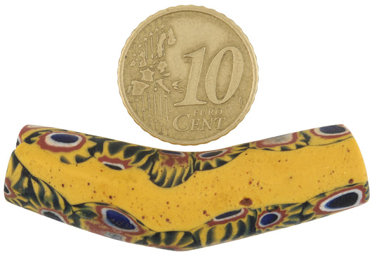 Antique Large Elbow Venetian Millefiori Mosaic Glass Trade Bead, 50Mm - alternate view