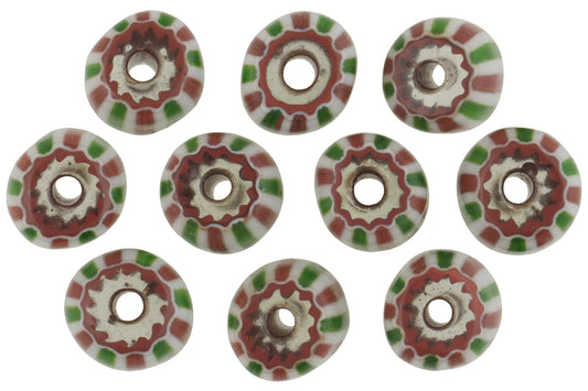 Large 4-Layer Chevron Beads - Antique Venetian Trade Beads 8-9Mm - alternate view